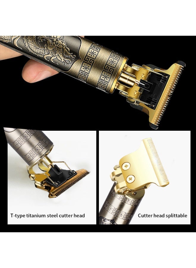 عام ماكينة تشذيب شعر اللحية للرجال، ماكينة تشذيب احترافية بشفرة على شكل حرف T لاسلكية قابلة لإعادة الشحن، ماكينة حلاقة كهربائية للحية مع شاشة LED - Image 4